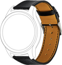 Armband für Samsung / Garmin, Echtleder in schwarz