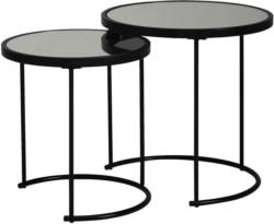 Satztisch 2-Er Set / Schwarz, Glas