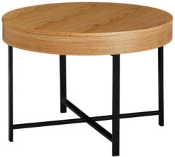 Couchtisch Rund mit Stauraum Eiche Dekor
