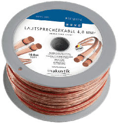 Premium Lautsprecherkabel 4.0 mm² Minispule 10 m, transparent