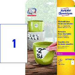 Wetterfeste Folien-Etiketten, 210 x 297 mm, 20 Bogen/20 Etiketten, weiß (L4775REV-20)
