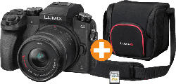 Lumix DMC-G70 mit Objektiv 14-42mm + 16 GB Speicherkarte + Tasche, schwarz