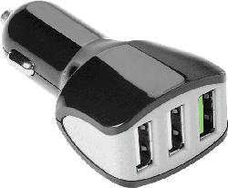 USB Kfz-Ladestecker, TRIO, TURBO, 1x2,4A, 2x1,0A Universal schwarz (CC2USBTURBOBK)