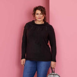 Damen-Pullover mit glitzernden Zierfransen, große Größen
