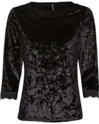 Damen-Samtshirt mit Spitze