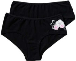 Damen-Panty mit Blumen-Aufdruck, 2er Pack