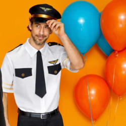 Pilot-Kostüm mit Mütze für Erwachsene