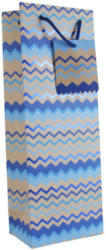 Flaschentasche - Zick Zack, blau