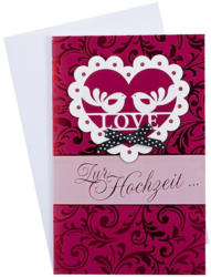 Billet Hochzeit - LOVE Zur Hochzeit die besten Wünsche, rot