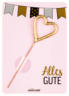 Mini-Geschenkkarte mit Wunderkerze - Herz: Alles Gute, rosa/gold
