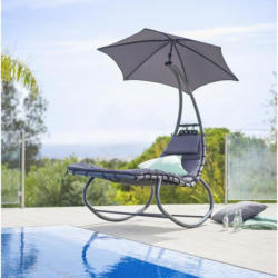 Garten-Relaxliege in Anthrazit/Schwarz