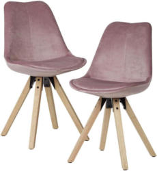 Schalenstuhl Carry Rosa Samt Gepolstert 2er-Set