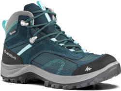 Wanderschuhe Bergwandern MH100 halbhoch wasserdicht Damen türkis