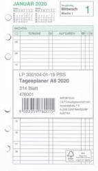Einlagen für Tagesplaner 2020 A6