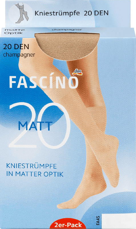 FASCÍNO 2er Pack Kniestrümpfe matt 20 den, champagner, Gr. 35-38