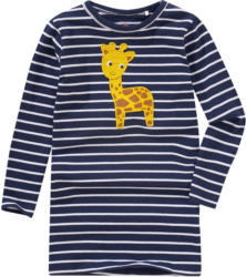 Mädchen Langarmshirt mit Giraffen-Applikation