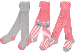 3 Baby Strumpfhosen mit Katzen-Motiv