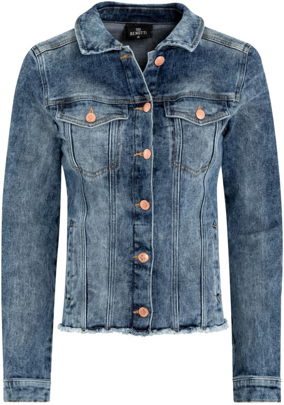 Damen Jeansjacke mit fransigen Details (Nur online)