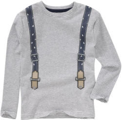 Jungen Langarmshirt mit Hosenträger-Print