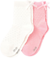 2 Paar Mädchen Socken mit Zierschleife