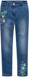 Mädchen Skinny-Jeans mit bunten Stickereien
