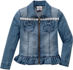 Mädchen Jeansjacke mit Spitzendetails