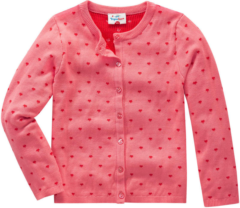 Mädchen Strickjacke mit Herzchen allover (Nur online)