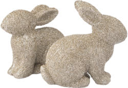 2 kleine Deko-Hasen mit Glitzer