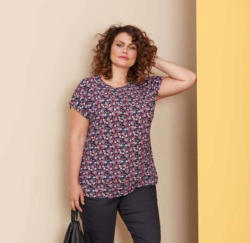 Damen-T-Shirt mit Blümchen-Muster, große Größen