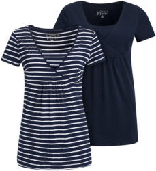 2 Damen Umstands-T-Shirts mit Stillfunktion