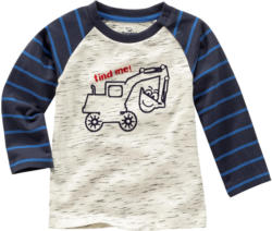 Baby Langarmshirt mit Bagger-Motiv