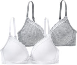 2 Damen Soft-BHs mit Spitze