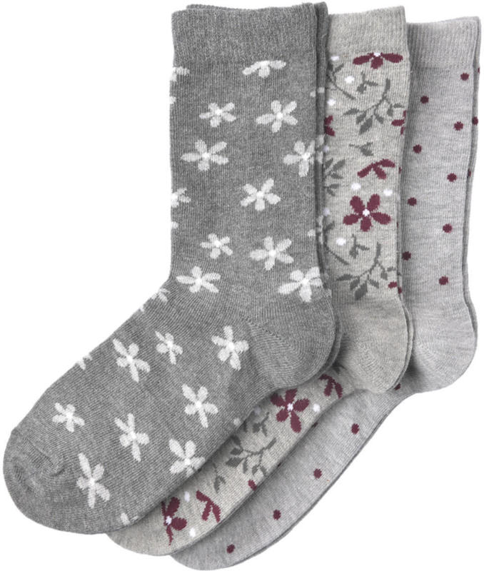 3 Paar Damen Socken in verschiedenen Dessins