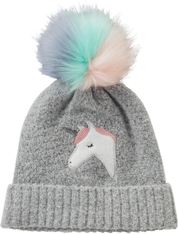 Mädchen Strickmütze mit buntem Pompon