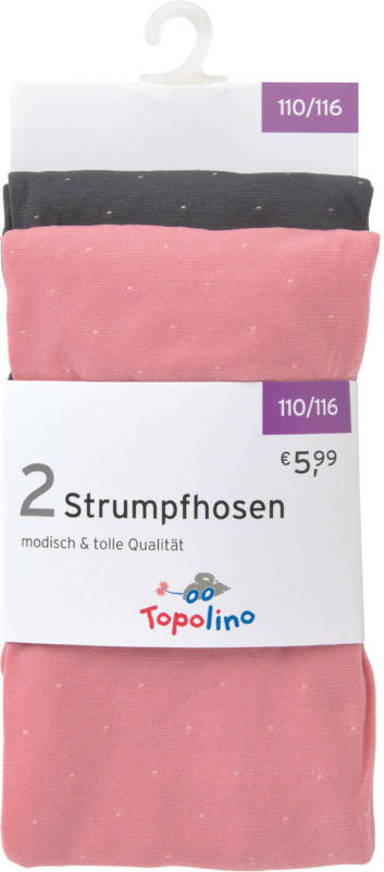 2 Mädchen Strumpfhosen Pünktchen-Allover
