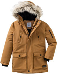 Jungen Parka mit Fellimitat an der Kapuze
