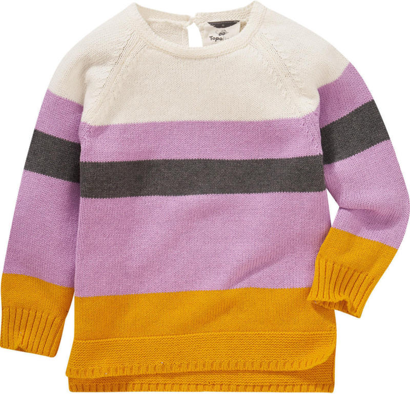 Mädchen Strickpullover im gestreiften Dessin