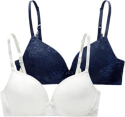 2 Damen Soft-BHs mit Spitze