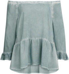 Damen Schlupfbluse mit Oil-Washed-Effekt