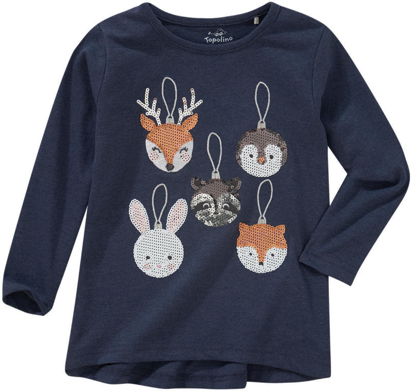 Mädchen Langarmshirt mit Pailletten