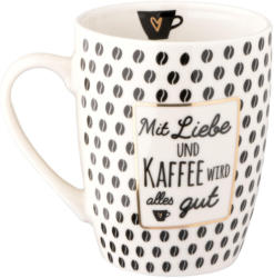 Tasse mit Kaffee-Spruch
