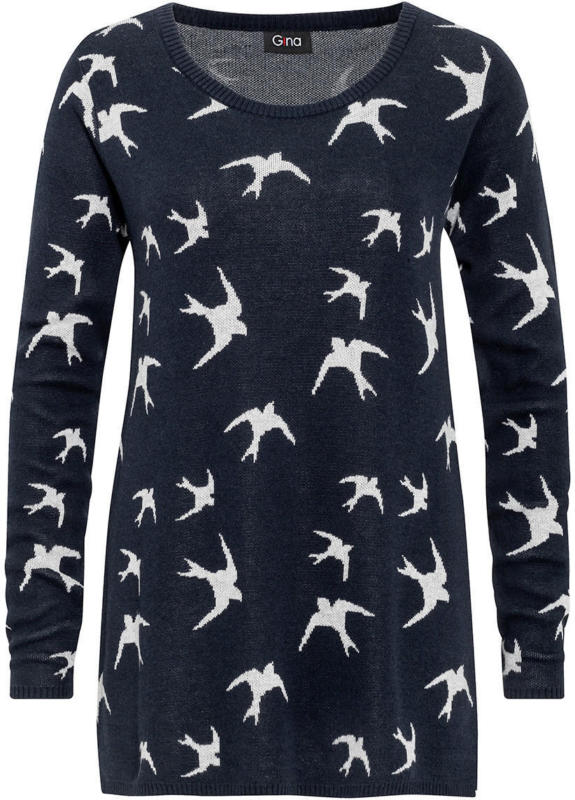 Damen Strickpullover mit Schwalben-Allover