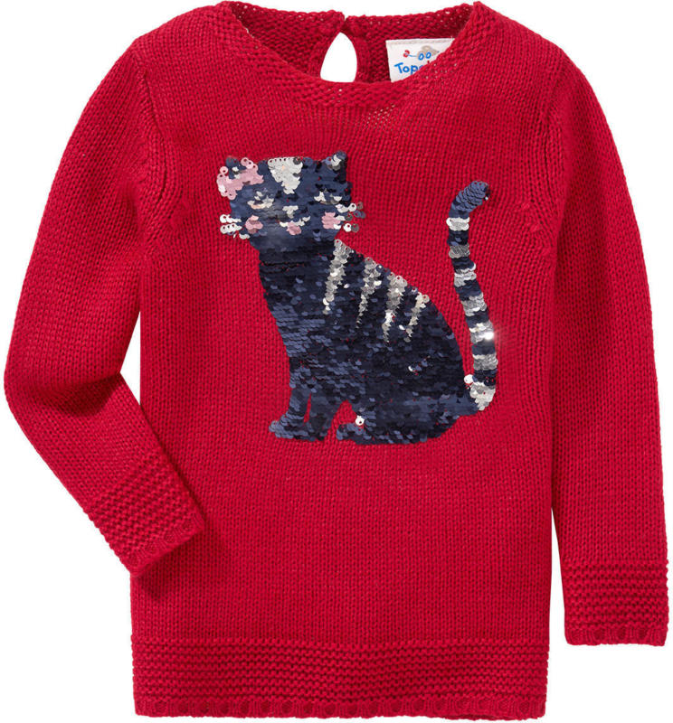 Mädchen Strickpullover mit Wendepailletten