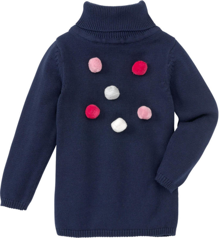 Mädchen Rollkragen-Pullover mit Pompons