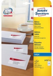 AVERY ZWECKFORM Adress-Etiketten J4792-25 63,5 x 29,6 cm 25 Blatt