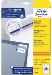 AVERY ZWECKFORM Universal-Etiketten 4780 4,85 x 2,54 cm 25 Blatt + 5 Blatt Extra weiß
