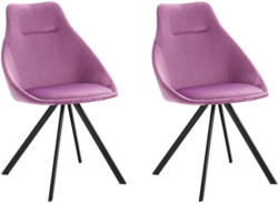 Stuhl-Set Nela Samtbezug Hellrosa Gepolstert, 2er-Set