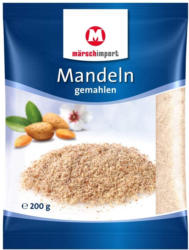 Mandeln ganz oder gemahlen, jeder 200-g-Beutel