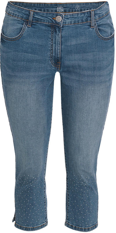 3/4 Damen Slim-Jeans mit Glitzersteinchen (Nur online)
