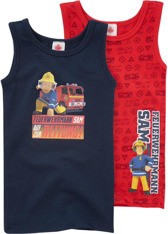 2 Feuerwehrmann Sam Unterhemden im Set